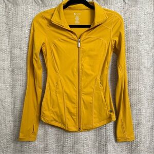 BuffBunny Lightweight Zip Up Jacket Yellow Workout Gym Activewear Outfit Size XS